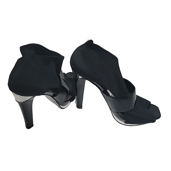 Luichiny Marching On Black Open Toe Platform Stilleto Heel Shoes Size 10 M - Picture 8 of 15